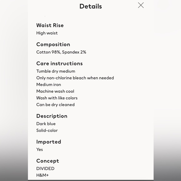 H&M Blue Twill High Waist Wide Leg Pants Size 14 - Picture 3 of 9